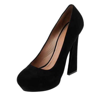 Pre-owned Celine Black Suede Platform Pumps Size 38