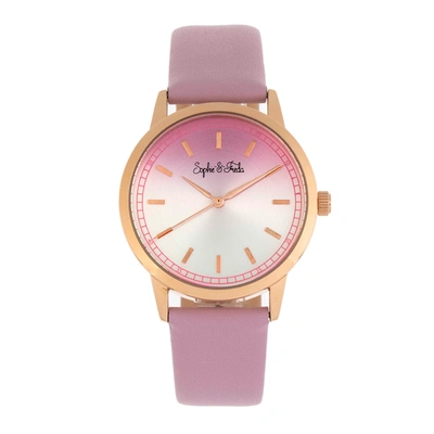 Shop Sophie And Freda San Diego Quartz Pink Dial Ladies Watch Sf5106 In Gold Tone / Pink / Rose / Rose Gold Tone
