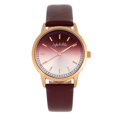 Shop Sophie And Freda San Diego Quartz Ladies Watch Sf5105 In Gold Tone / Maroon / Rose / Rose Gold Tone