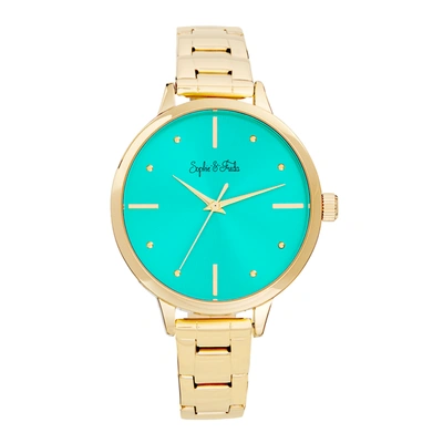 Shop Sophie And Freda Milwaukee Quartz Green Dial Ladies Watch Safsf5804 In Gold Tone / Green