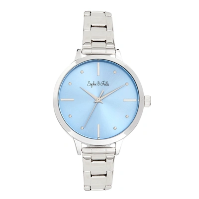 Shop Sophie And Freda Milwaukee Quartz Blue Dial Ladies Watch Safsf5802 In Blue,silver Tone