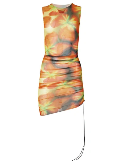 Shop Louisa Ballou Heatwave Ruched Mesh Dress In Multicolor