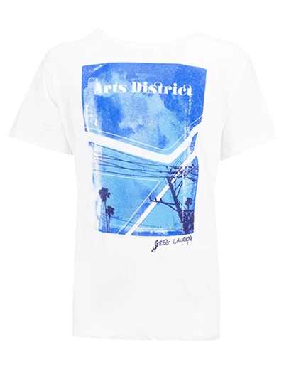 Shop Greg Lauren Graphic-print T-shirt In White