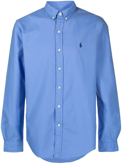 Shop Polo Ralph Lauren Polo Pony Cotton Shirt In Blue
