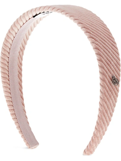 Shop Maison Michel Miwa Velvet Headband In Pink