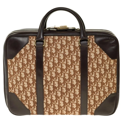 Shop Dior Monogram Mini Suitcase In Brown
