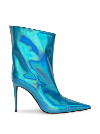 Shop Alexandre Vauthier Alex Metallic Ankle Boot Blue