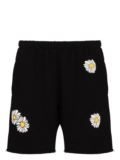 Shop Natasha Zinko Daisy-print Shorts In Black