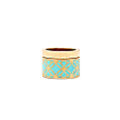 Georgina Jewelry Signature Gold Turquoise Resin Band Ring In Band
