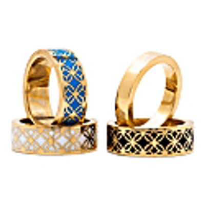 Georgina Jewelry Signature Gold Turquoise Resin Band Ring In Band
