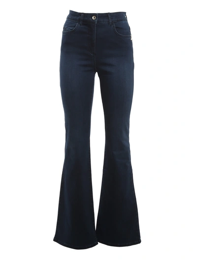 Shop Patrizia Pepe Mid-rise Bootcut Jeans In Dark Wash