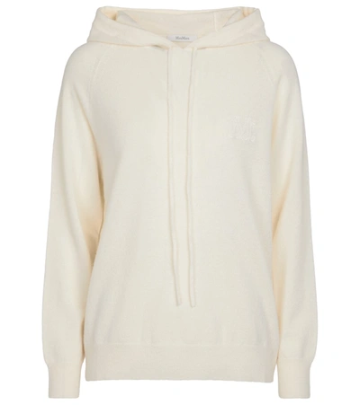 Shop Max Mara Caden Wool And Cashmere Hoodie In White