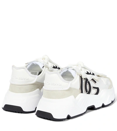 Dolce & Gabbana Woman Multicolor Fabric And Leather Daymaster Sneakers In White