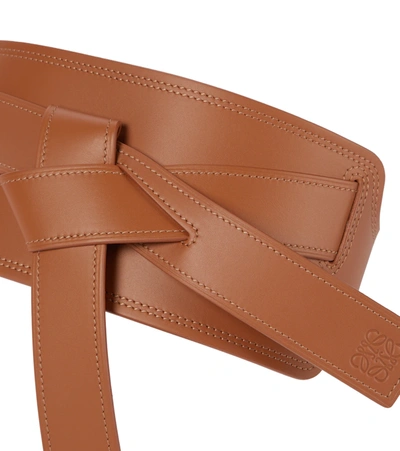 Shop Loewe Gate Leather Belt In Brown