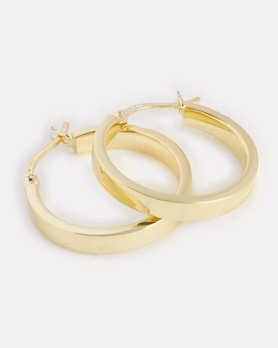 Shop Argento Vivo Thick Flat Edge Hoop Earrings In Gold