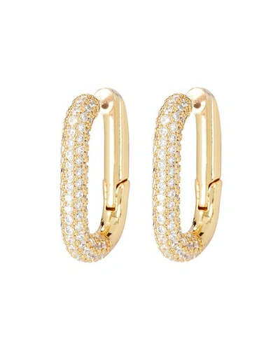 Shop Oma The Label The Chi Pavé Hoop Earrings In Gold