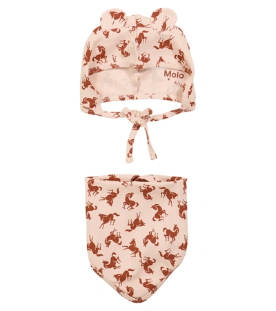 Shop Molo Nilo Hat And Bib Set In Pink