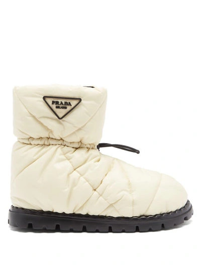 Prada 20mm Blow Padded Nylon Snow Boots In Elfenbein | ModeSens