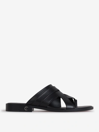Shop Christian Louboutin Sinouhe Flat Sandals In Black