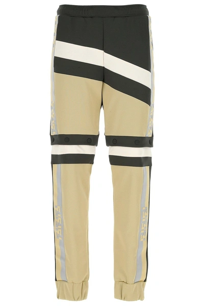 Shop Fendi Logo Tape Panelled Track Pants In Multi