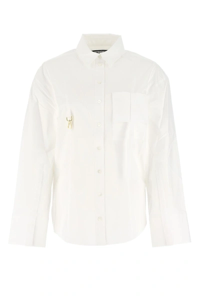 Shop Jacquemus Edolo Rollable Shirt In White