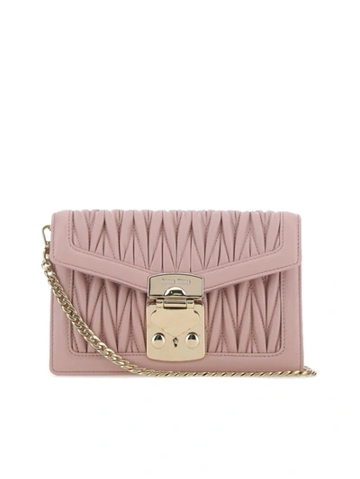 Shop Miu Miu Confidential Matelassé Shoulder Bag In Pink