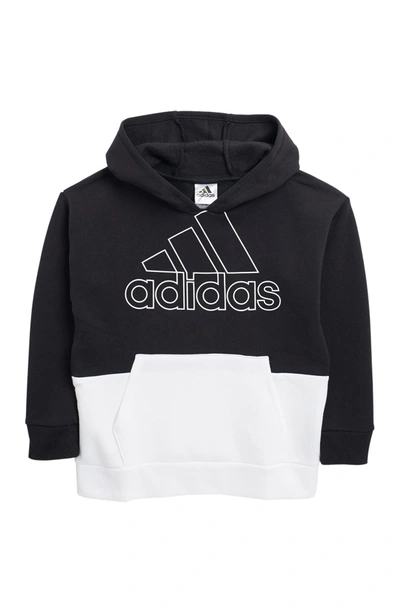 Shop Adidas Originals Colorblock Fleece Hoodie In Black