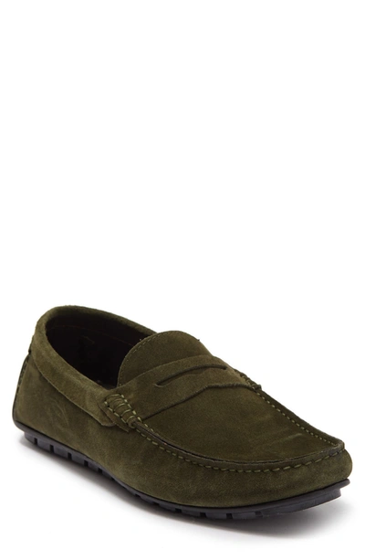 Shop Bruno Magli Xeno Suede Driving Moccasin In Military Green Suede