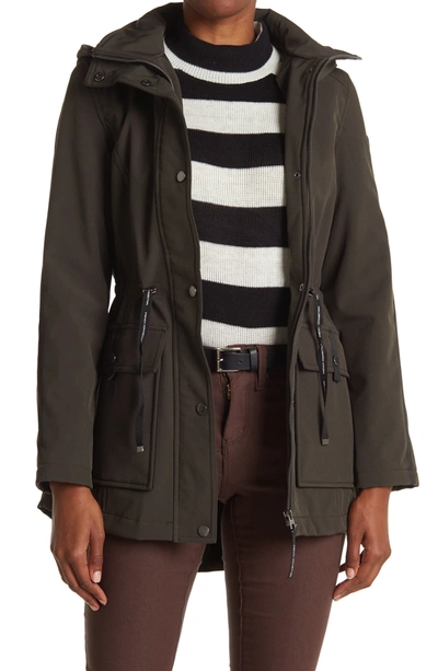 Shop French Connection Anorak Soft Shell Coat In Olive