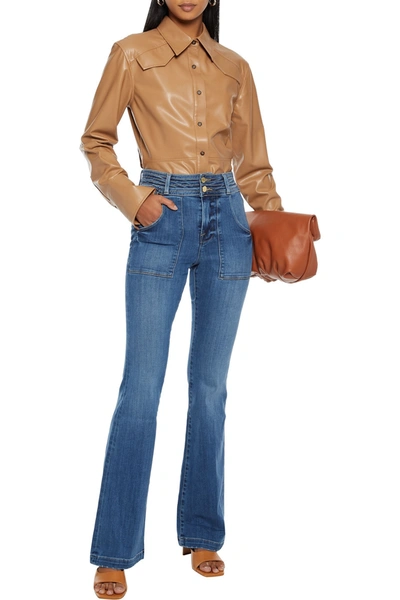 Shop Frame Le High Flare High-rise Flared Jeans In Mid Denim