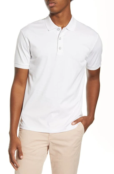 Shop Rag & Bone Interlock Slim Fit Heathered Polo Shirt In White