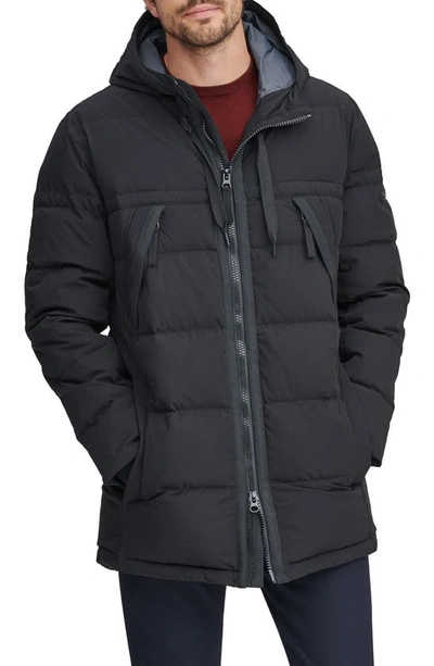 Shop Marc New York Holden Water Resistant Down & Feather Fill Quilted Coat In Black