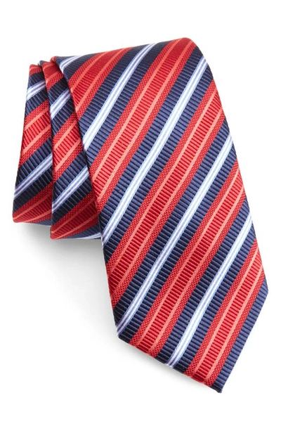 Shop Nordstrom Stripe Silk Tie In Red