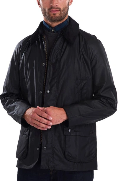 Shop Barbour Ashby Waterproof Waxed Cotton Jacket In Black