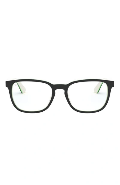Ray Ban Ray-ban Kids' 48mm Square Optical Glasses In Black Green