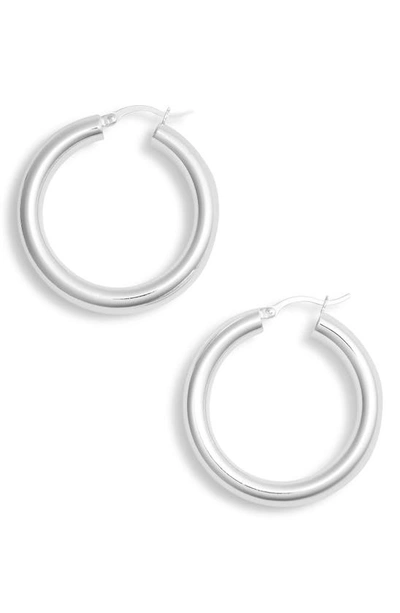 Shop Argento Vivo Hoop Earrings In Silver