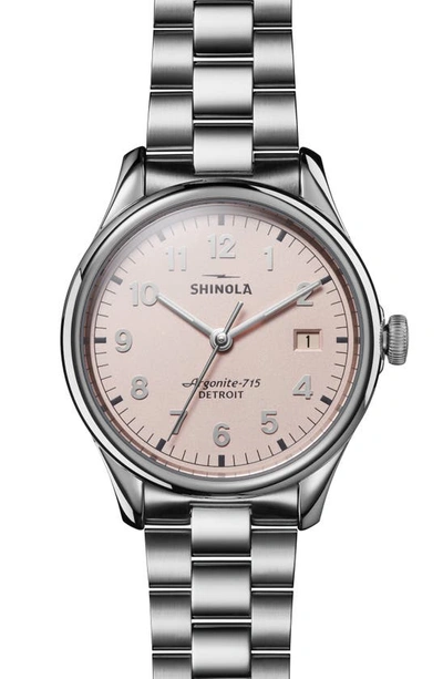 Shop Shinola The Vinton Bracelet Watch, 38mm In Lightpink