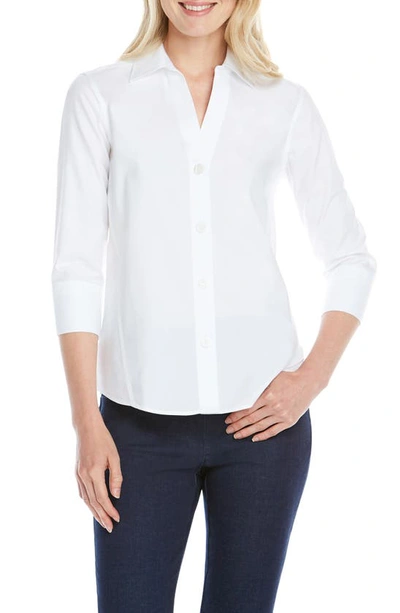 Shop Foxcroft Paityn Non-iron Cotton Shirt In White