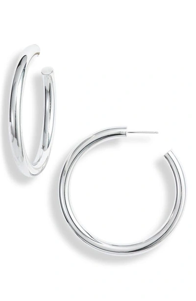 Shop Jennifer Zeuner Lou Medium Hoop Earrings In Silver