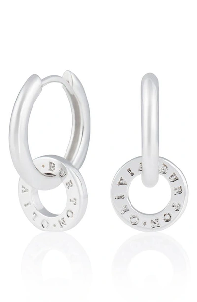 Shop Olivia Burton Interlink Huggie Hoop Earrings In Silver