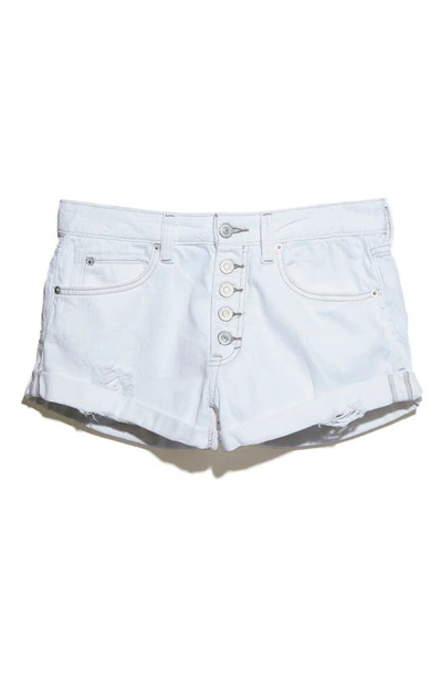 Shop Free People Romeo Rolled Cutoff Denim Shorts In White