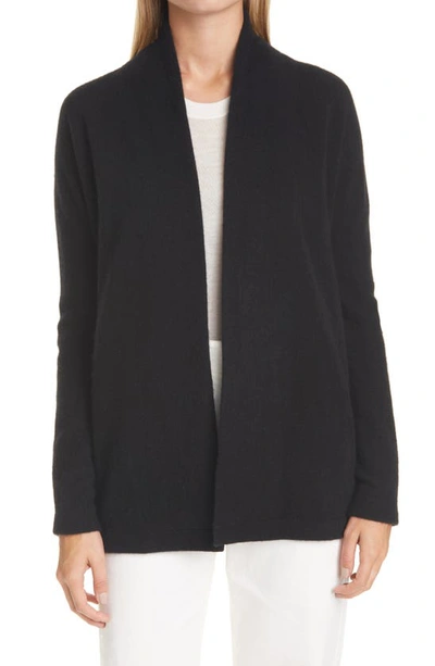 Shop Vince Open Front Boiled Cashmere Cardigan In Black