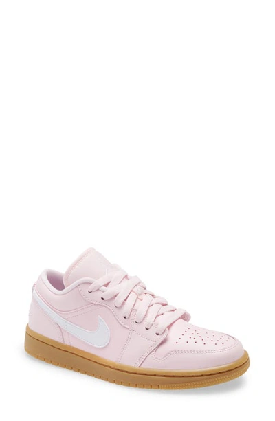 Shop Jordan 1 Low Sneaker In Pink/ White/ Gum Light Brown