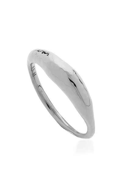 Monica Vinader Dea Hammered-effect Ring In Silver