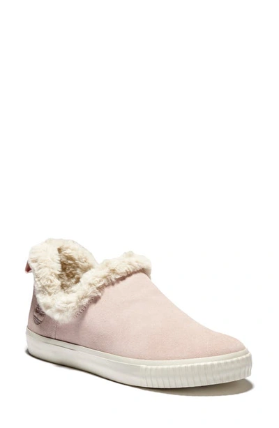 Shop Timberland Skyla Bay Faux Fur Lined Leather Sneaker In Light Pink Suede