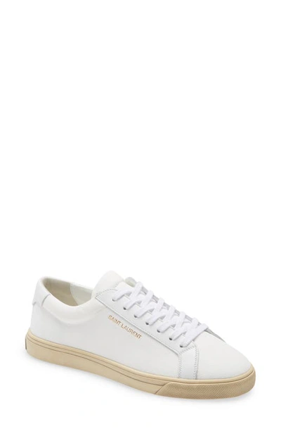 Shop Saint Laurent Andy Low Top Sneaker In Off White