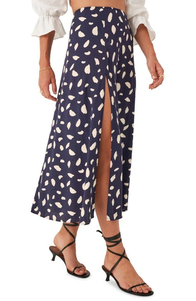 Shop Reformation Zoe Side Slit Midi Skirt In Splatter