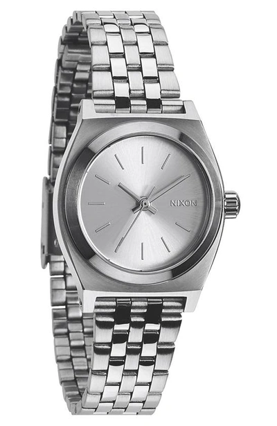 Nixon 'the Small Time Teller' Bracelet Watch, 26mm In Silver