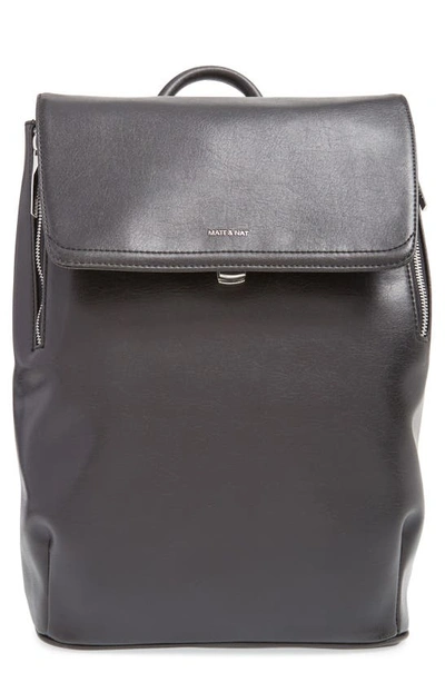 Shop Matt & Nat 'fabi' Faux Leather Laptop Backpack In Black