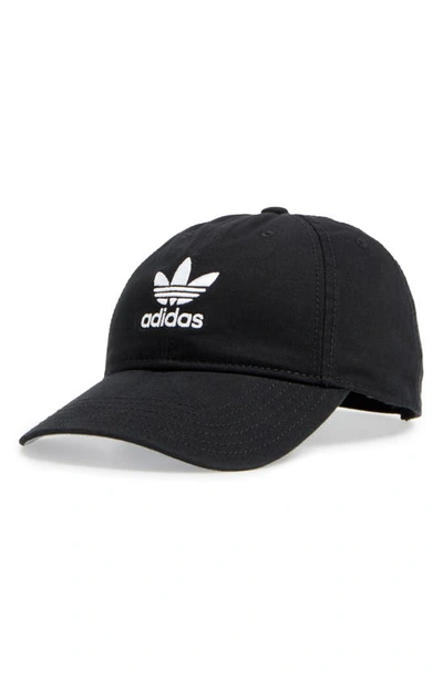 Shop Adidas Originals Adidas Trefoil Baseball Cap In Black